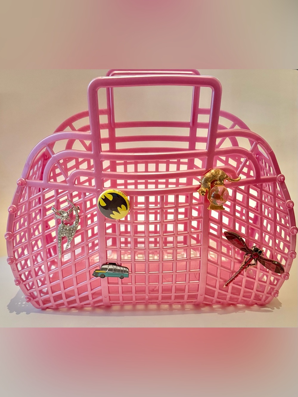 Nostalgic Pink Retro Jelly Clutch Handbag